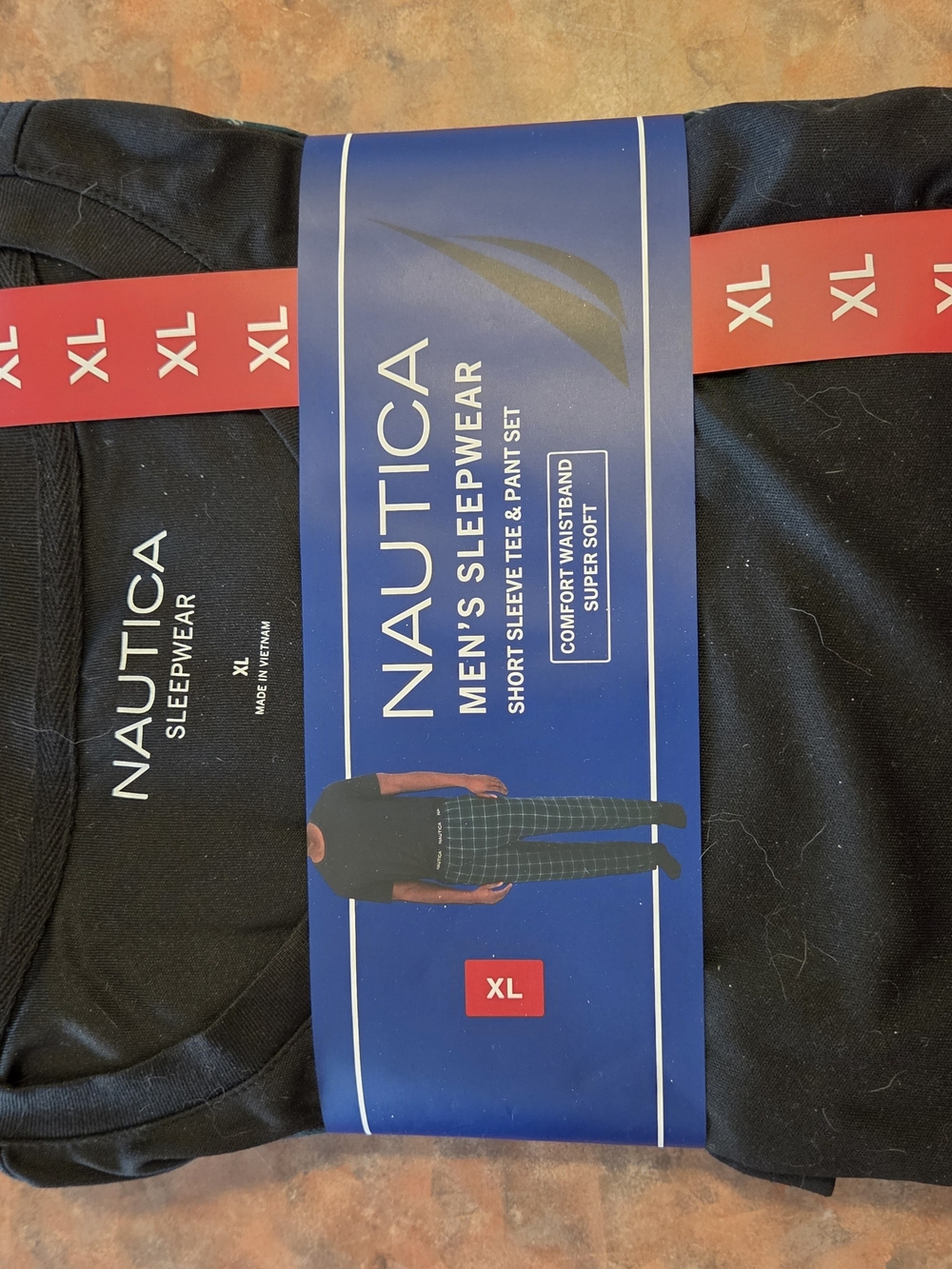 Nautica Men's Short Sleeve Sleep Tee & Pants Set - Black